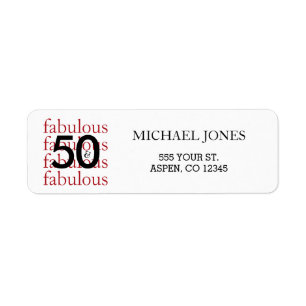 50 & Fabulous 50th Birthday Return Address Labels