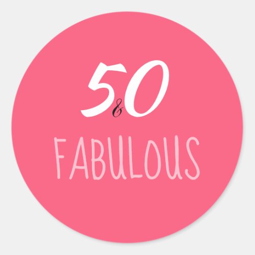 50  Fabulous 50th Birthday Sticker