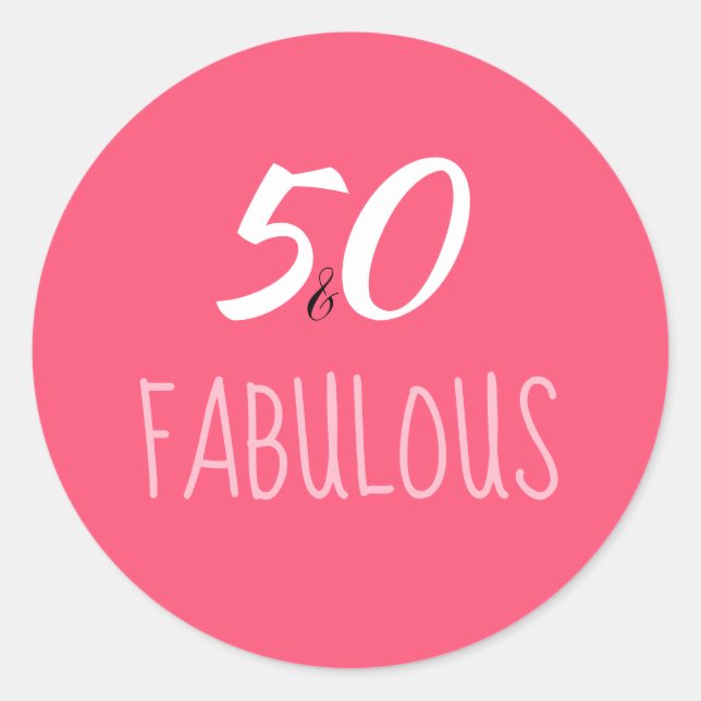 50 & Fabulous 50th Birthday Sticker (Front)