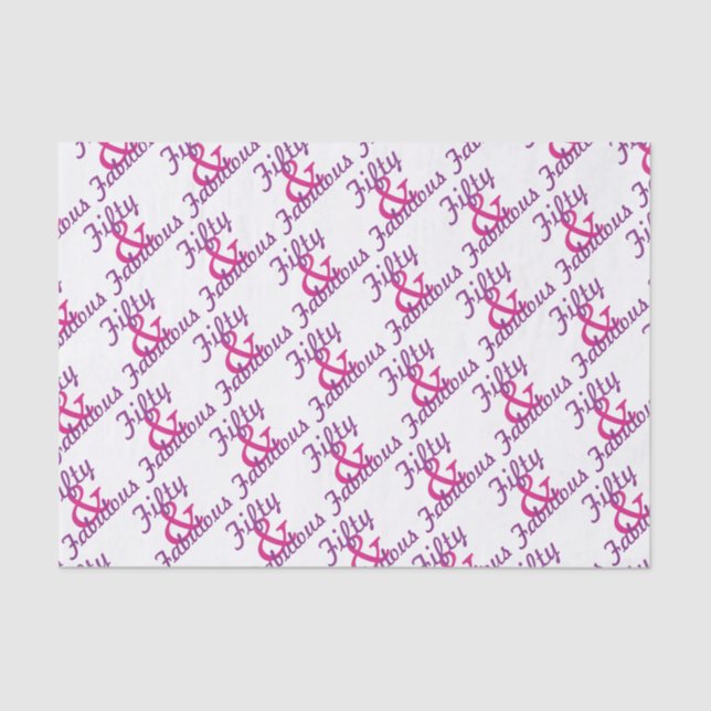 50 & Fabulous 50th Birthday Tissue Paper (Front)