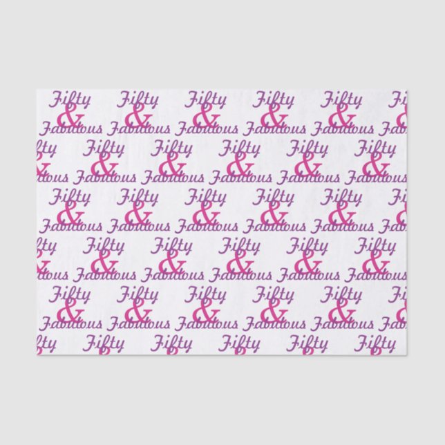 50 & Fabulous 50th Birthday Tissue Paper (Front)