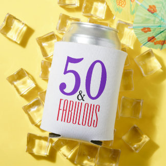 50 & Fabulous Beach Birthday Drink Sleeve Can Cooler
