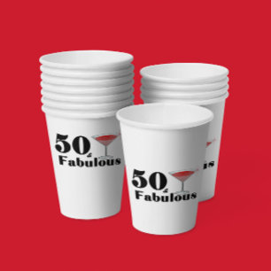 50 & Fabulous Birthday Babe Paper Cups