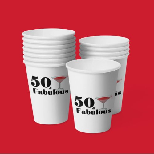 50  Fabulous Birthday Babe Paper Cups