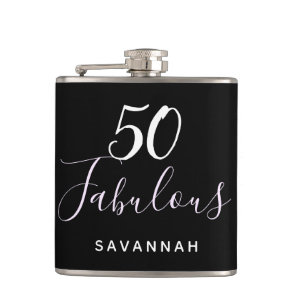 50 Fabulous birthday black white typography script Flask