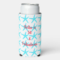 50 & Fabulous Birthday Blue Starfish Patterns Gift