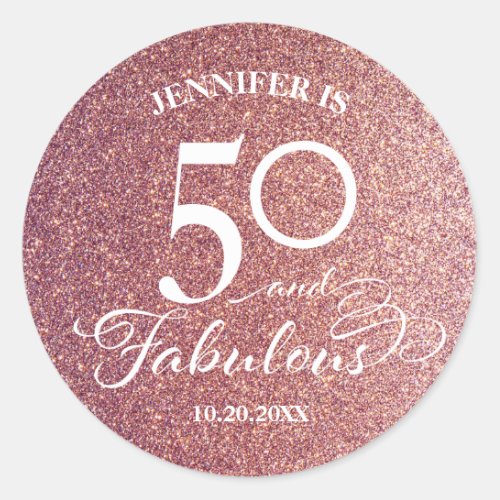 50 Fabulous Birthday Classic Round Sticker