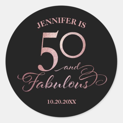 50 Fabulous Birthday Classic Round Sticker