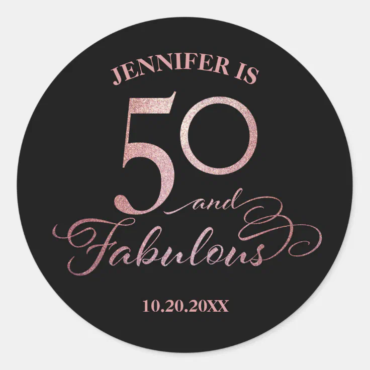 50 Fabulous Birthday Classic Round Sticker | Zazzle