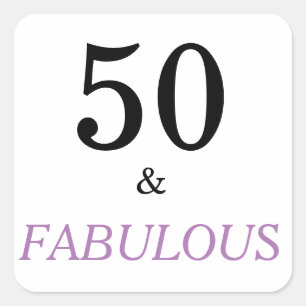 50 Fabulous Birthday Funny Quote Black Pink Text Square Sticker