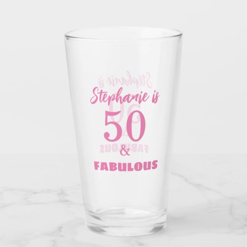 50 Fabulous Birthday Gift Favor Name Monogram Glass
