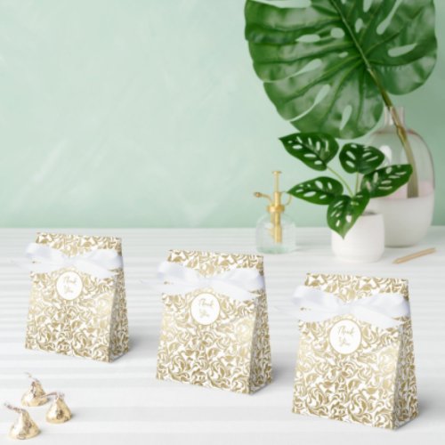 50  Fabulous Birthday Golden Floral Swirls  Favor Boxes