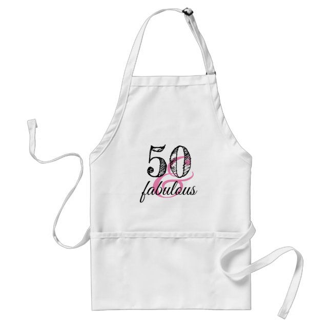 50 & Fabulous Birthday Party Adult Apron (Front)