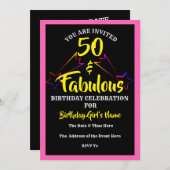 50 & Fabulous Birthday Party Invitation - (Front/Back)
