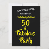 50 & Fabulous Birthday Party Invitation - (Back)