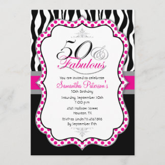 50 & Fabulous Birthday Party Invitation