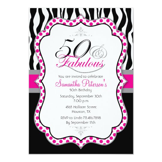 50 & Fabulous Birthday Party Invitation | Zazzle.com