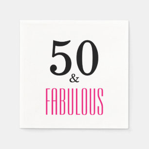 50 & Fabulous Birthday Party Napkins