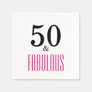 50 & Fabulous Birthday Party Napkins