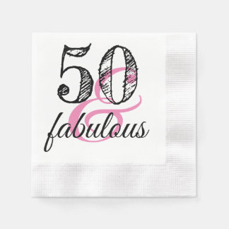 50 & Fabulous Birthday Party Paper Napkins