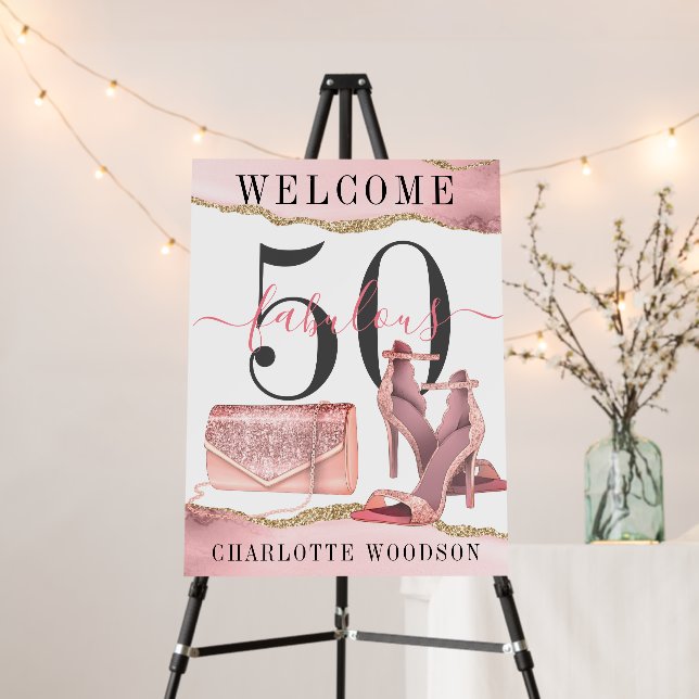 50 Fabulous Birthday Party Sign (In Situ (Stand))