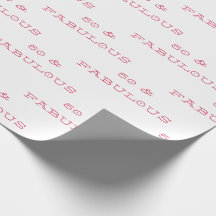 50 & Fabulous Birthday Pink Text Wrapping Paper