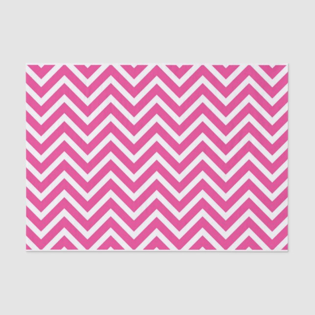 50 & Fabulous Birthday Pink White Chevron Pattern Tissue Paper (Front)
