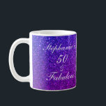 50 & Fabulous Birthday Purple Glitter Gift Favor Coffee Mug<br><div class="desc">Designed with pretty,  girly and beautiful purple glittery background and personalized text template for name which you can edit,  this is perfect for the 50th birthday celebrations or gift!</div>