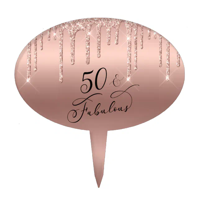50 Birthday Cake Topper 50 and Fabulous GOLD Fun 50th Birthday Party  Decorations Ideas Fifty Number 50 Cake Topper 