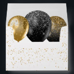50 & Fabulous Black Gold Glam Invitation Envelope<br><div class="desc">Celebrate this fiftieth birthday milestone with this elegant and glamorous black and gold invitation envelope. It is adorned with glitter balloons in black and gold on the inside,  surrounded by a gold glitter edge on the outside. Created by Simply Farmhouse Press.</div>
