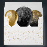 50 & Fabulous Black Gold Glam Invitation Envelope<br><div class="desc">Celebrate this fiftieth birthday milestone with this elegant and glamorous black and gold invitation envelope. It is adorned with glitter balloons in black and gold on the inside,  surrounded by a gold glitter edge on the outside. Created by Simply Farmhouse Press.</div>