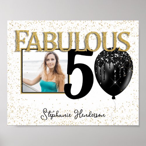 50  Fabulous Black Gold Glam Photo Poster