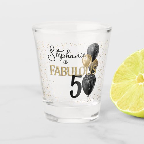 50  Fabulous Black Gold Glam Shot Glass