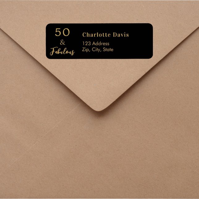 50 Fabulous black gold Return Address Label (Creator Uploaded)