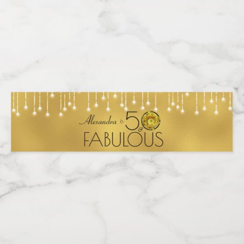 50  Fabulous Black On Gold Yellow Cactus Flower Water Bottle Label