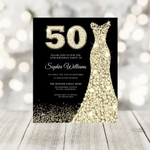50 & Fabulous!! Budget 50th Birthday Party Invite