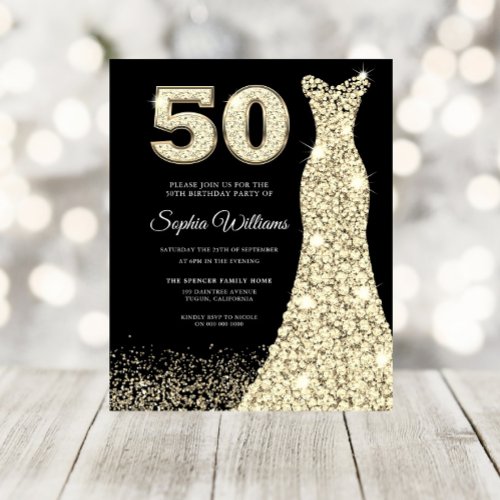 50  Fabulous Budget 50th Birthday Party Invite
