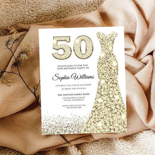 50  Fabulous Budget Womans 50th Birthday Invite