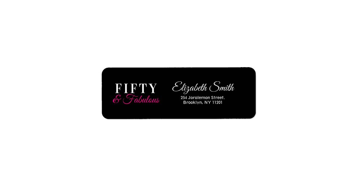 50 Fabulous Chic Hot Pink Black 50th Birthday Label Zazzle Com