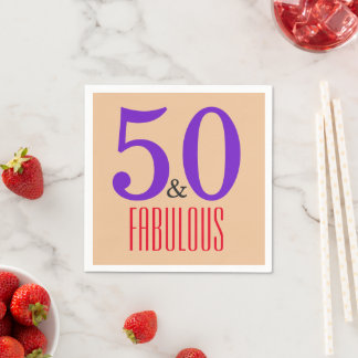 50 & Fabulous Chic Milestone Birthday Napkins