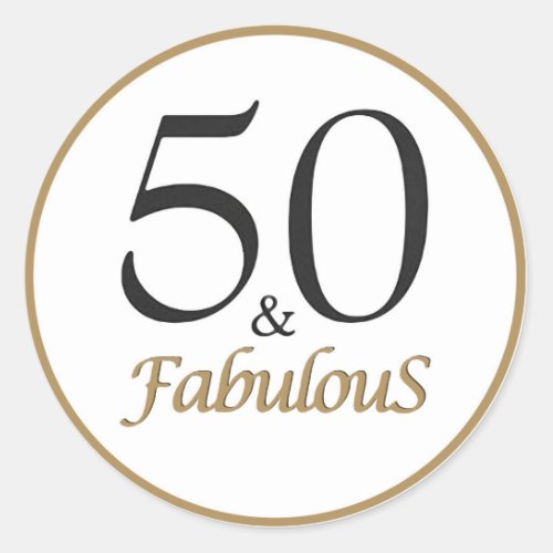 50  Fabulous Classic Round Sticker