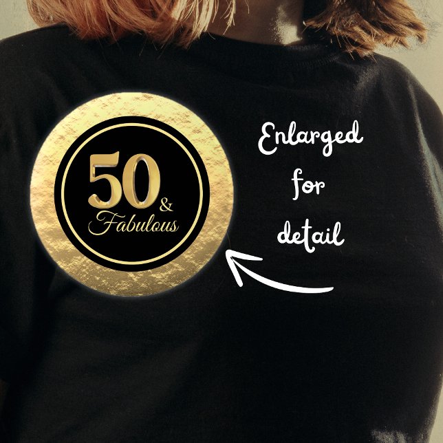 50 & Fabulous Classy Black Gold Button (50 & Fabulous Classy Black Gold Button)