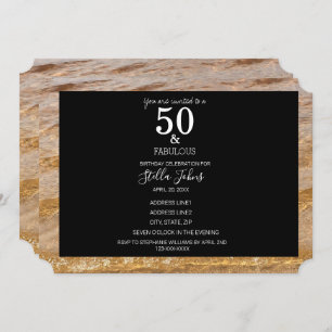 50 & Fabulous Clear Ocean Water Beach Birthday Invitation