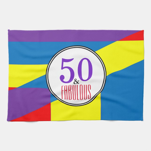 50 & Fabulous Colorful Kitchen Towel (Horizontal)