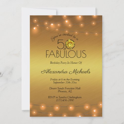 50  Fabulous Copper Lights On Gold Yellow Cactus Invitation