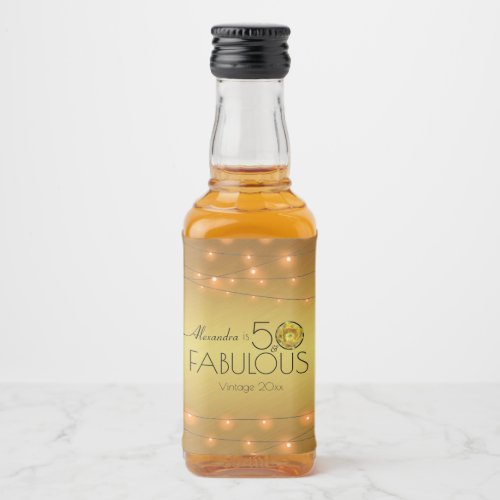 50  Fabulous Copper Lights On Gold Yellow Cactus Liquor Bottle Label