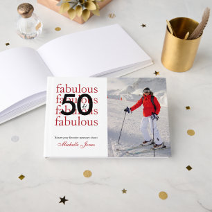 50 & Fabulous Custom Photo Name 50th Birthday Guest Book