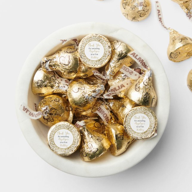50 & Fabulous Decorative Golden Swirl Pattern Hershey®'s Kisses® (Assorted)