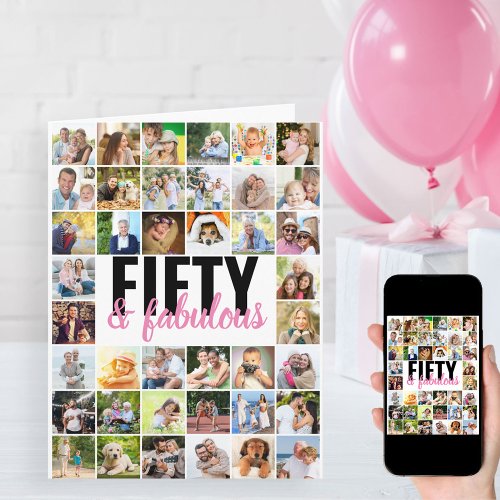 50  Fabulous Editable Big Photo Collage Birthday Card