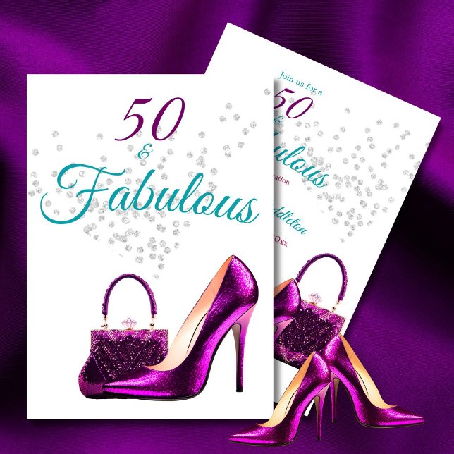 50 Fabulous Elegant Glitter Shoe Birthday Invitation (Creator Uploaded)